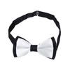 Kids Small 2-Tone Adjustable Tuxedo Neck Bowtie Bow Tie, White view 2