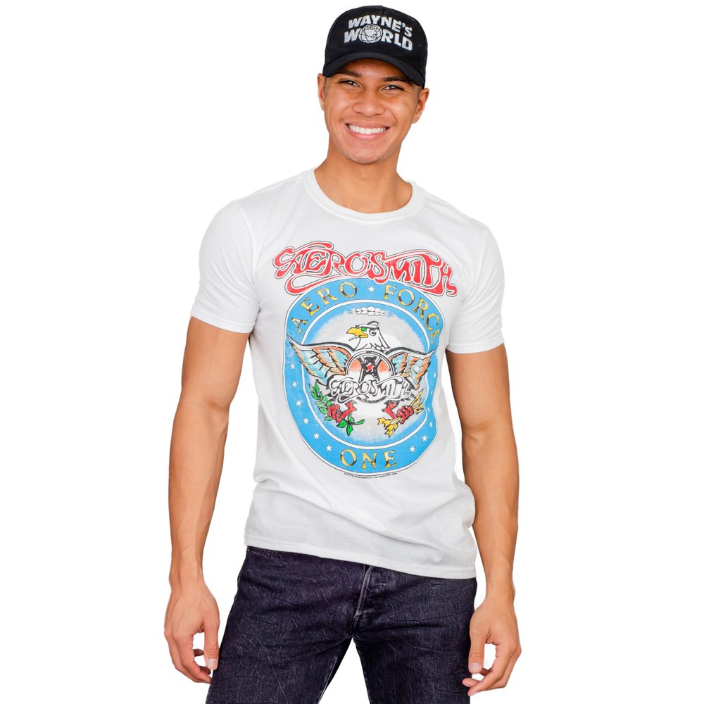 Wayne's World Costume Set - Waynes Hat and Aero Force T-shirt 90s Retro for Halloween