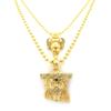 NYFASHION101 Jesus & Praying Angel Paved Micro Pendant with 24" & 27" Ball Chain Necklace Set, Gold-Tone view 1