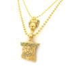 NYFASHION101 Jesus & Praying Angel Paved Micro Pendant with 24" & 27" Ball Chain Necklace Set, Gold-Tone view 2