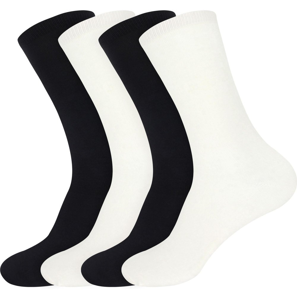 BambooMN Men's Rayon from Bamboo Classic Casual Crew Dress Socks - Assortment 92-4 Pairs - Size 6-10