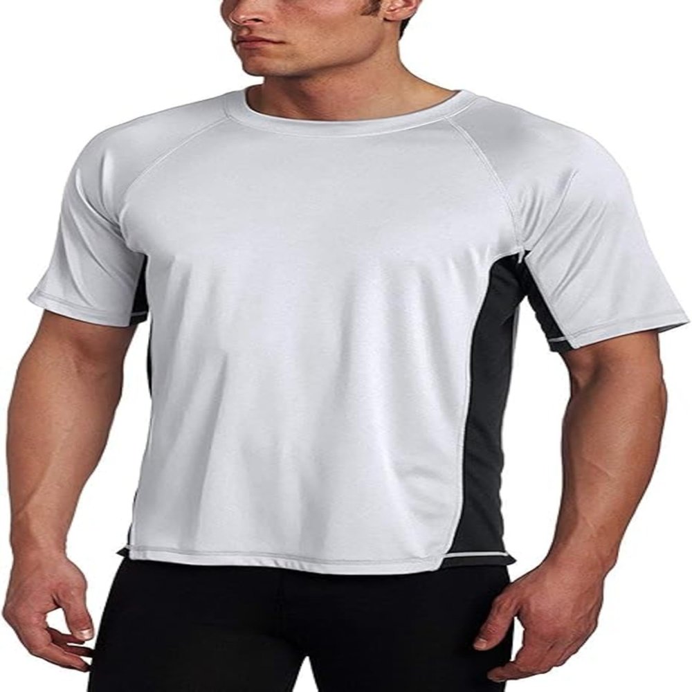 Kanu Surf Mens Swim Shirt with Short Sleeves  UPF 50+ Rash Guard for Men with Quick-Dry Fabric (4X)