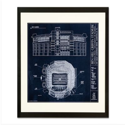 Ballpark Blueprints Ben Hill Griffin Stadium - University of Florida (Framed - Black, 18" x 24")