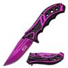 MTech USA  Spring Assisted Folding Knife  Purple Stainless Steel Blade, Purple and Black Aluminum Handle with Liner Lock and Pocket Clip - Hunting, Camping, Survival, Tactical, EDC  MT-A907PE view 1