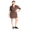 Angie Women's Juniors Button Up Shirt Dress, Black, Small view 1