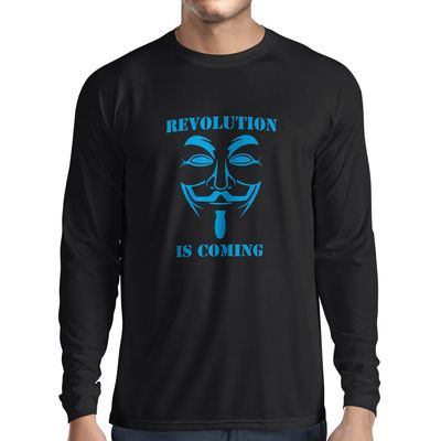lepni.me Mens T Shirt The Revolution is Coming Anonymous Hackers Legion V for Vendetta (Medium Black Blue)