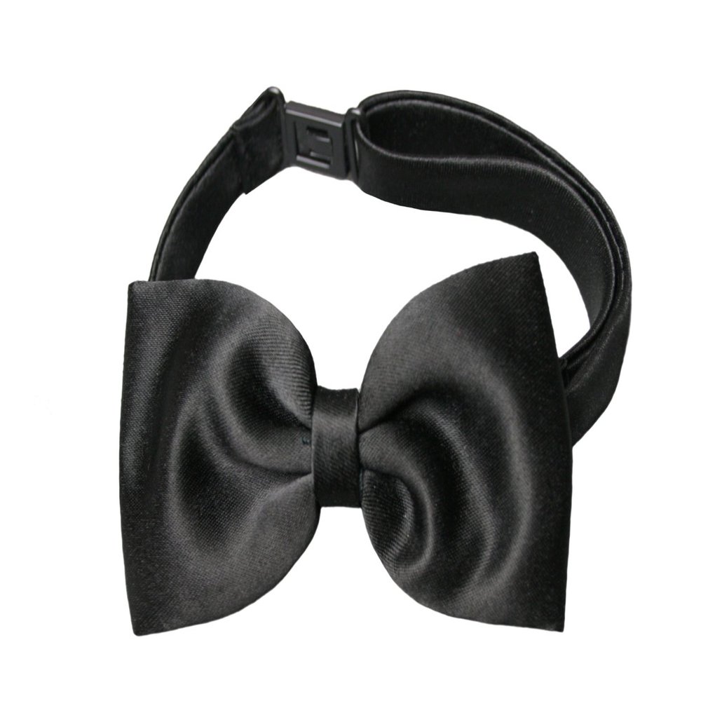 Baby Infant Toddler Kid Teen Boy Wedding Formal Satin Black Bow Tie S-20 (2T-4T:(2-4 years))