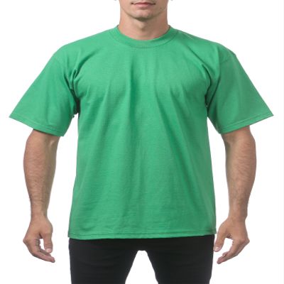 Pro Club Men's Heavyweight Cotton Short Sleeve Crew Neck T-Shirt, Kelly Green, 2XL-Tall