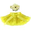 Wennikids Girl's Tutu Chiffon Petticoat Pettiskirt Set with Flower Hair Band Medium Yellow view 1