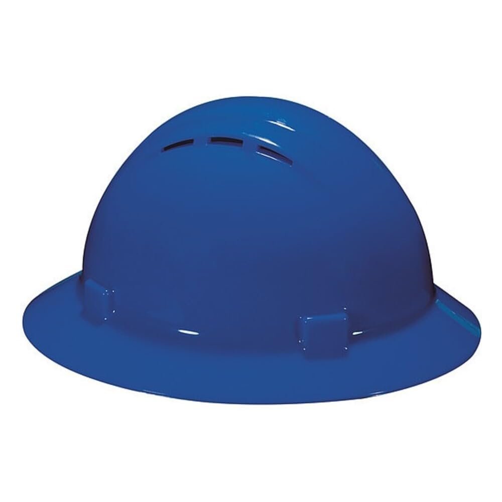 ERB Safety 19336 Americana Full Brim Vent Standard Hardhats, 6.5" x 8", Blue