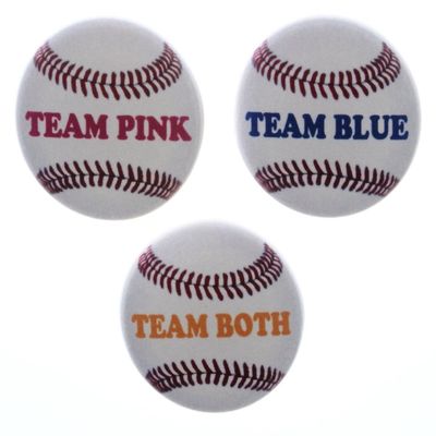 A&T Designs Set 3 Team Pink Blue Both Baseball 2.25" Keychains Gender Reveal