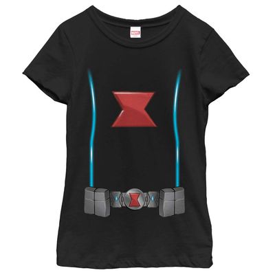 Fifth Sun Marvel Universe Black Widow Front Girl's Solid Crew Tee, Small