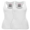 Zenana Women's Plain Solid Color Ribbed Racerback Tank Top Shirt Plus Sizes 2 Pack: Black | White XXX-Large view 1