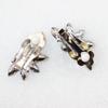 Faship Navy Blue Rhinestone Crystal Floral Clip On Style Earrings - Navy Blue view 2