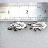 Faship Navy Blue Rhinestone Crystal Floral Clip On Style Earrings - Navy Blue view 3