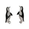 Faship Clear Premium Rhinestone Crystal Penguin Pierced Earrings - Clear view 1