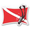 2 x 10cm Scuba Diving Flag Vinyl Stickers