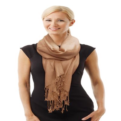 PASKMLNA Beautiful Solid Colors Luxurious Pashmina Scarf (XW-63 taupe)