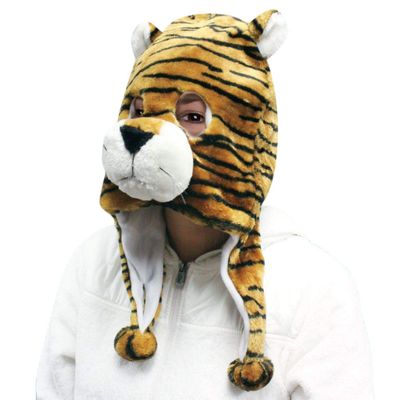2015 Flurry Friends Adult Plush Animal Head Mask Hat Cap - Over 20 Styles! (Tom the Tiger)