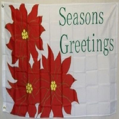 3x5 Merry Christmas Seasons Greetings white Flag 3'x5' House Banner