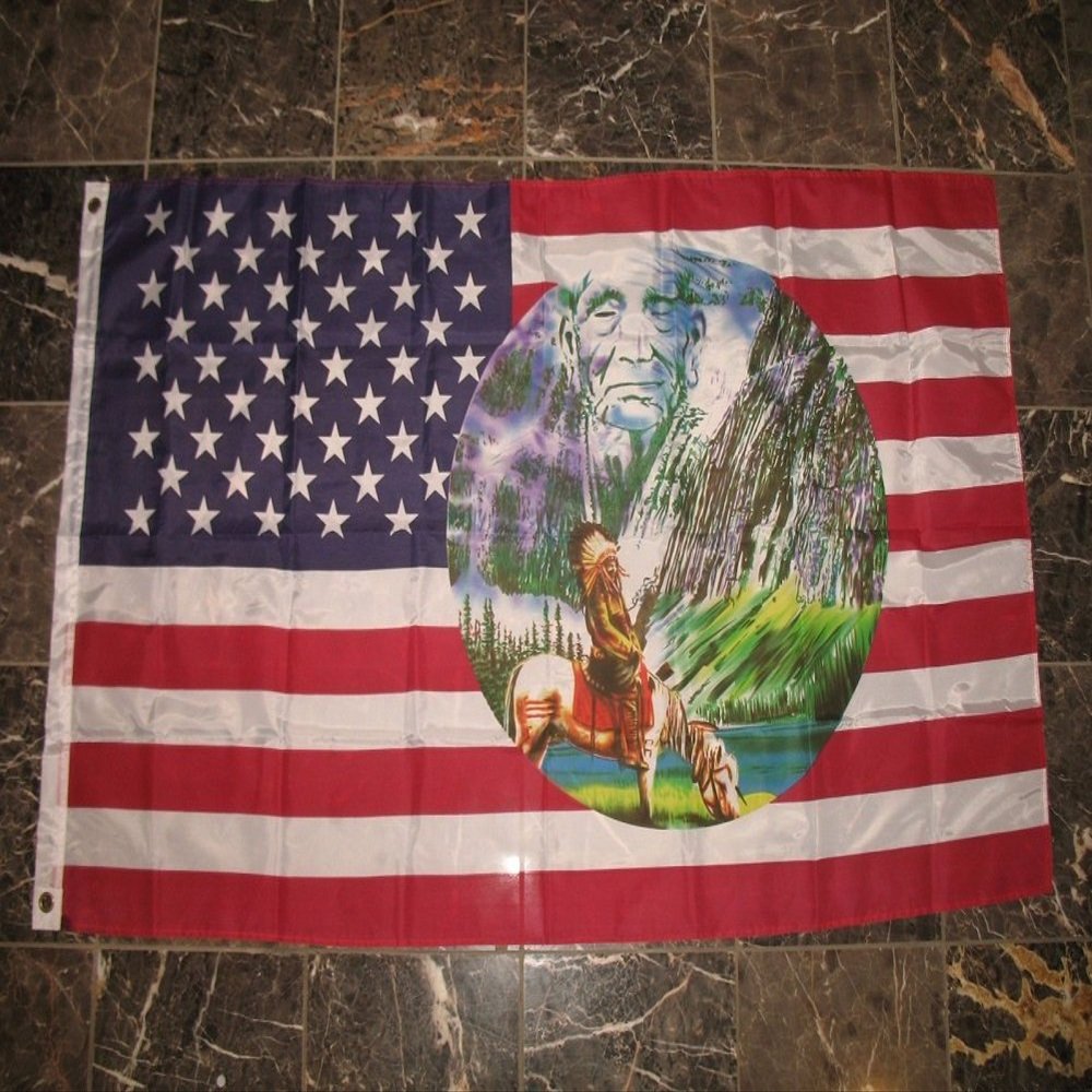 3x5 US USA Indian Horse Mountain Geronimo Flag 3'x5' house banner grommets