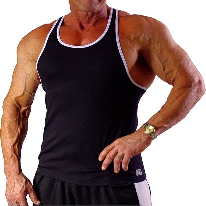 Crazee Wear 313RC Black Tank Top with White Trim