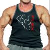 318R Black Tank Top with Flex Design in Black and Red view 1