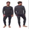 Men's Thermal Set, Lightweight Ultra Soft Fleece Shirt and Pants,Grey,Large view 1