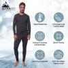 Men's Thermal Set, Lightweight Ultra Soft Fleece Shirt and Pants,Grey,Large view 2