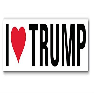 I Love Heart Trump - Window Bumper Sticker Decal 8" w X 2" h (25 Pack)