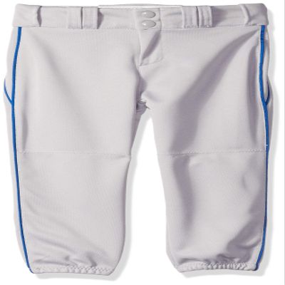 Alleson Athletic Girls Fast pitch Softball Pants with Belt Loops, Grey/Royal, X-Large