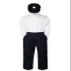 3 Pcs Set Baby Toddler Boys Sailor Uniform Navy Black Formal Suit Compass Hat (Large (12-18 months), Black) view 1