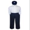 3 Pcs Set Baby Toddler Boys Sailor Uniform Navy Black Formal Suit Compass Hat (Large (12-18 months), Navy) view 1