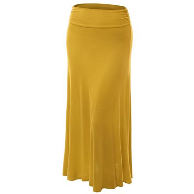 MBJ WB296 Womens Lightweight Floor Length Maxi Skirt XXXL Mustard