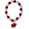 NCAA Siskiyou Sports Womens Wisconsin Badgers Fan Bead Bracelet One Size Team Color view 1