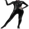 VSVO Shiny Metallic Unitard Bodysuit Catsuit (Medium, Black) view 1
