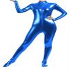 VSVO Shiny Metallic Unitard Bodysuit Catsuit (Medium, Blue) view 1