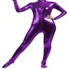 VSVO Shiny Metallic Unitard Bodysuit Catsuit (XX-Large, Purple) view 1