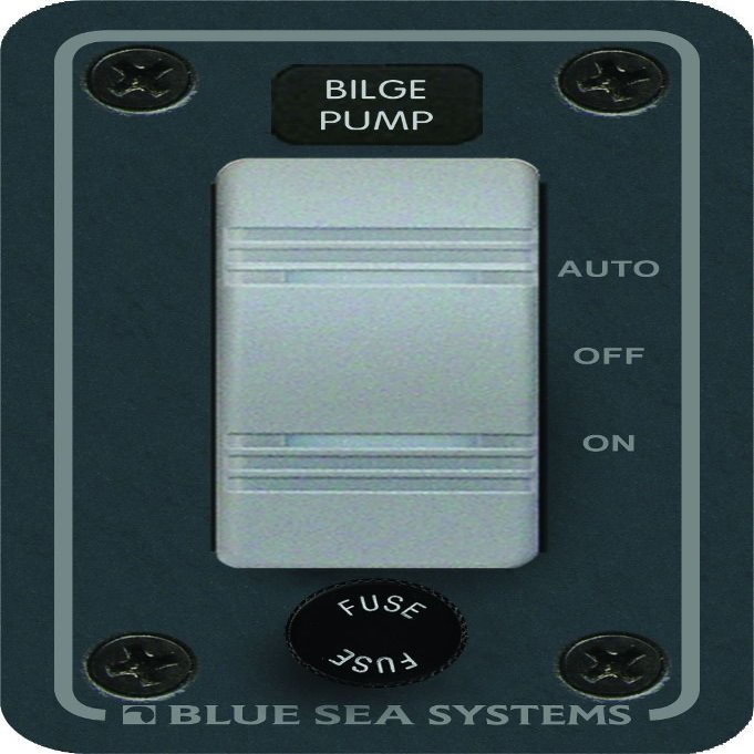 BLUE SEA 8263 CONTURA SWITCH WATER RESISTANT, BILBE PUMP, (ON)-OFF-AUTO