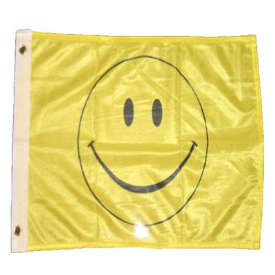 12x18 Yellow Smiley Smile Face rough tex knitted boat flag 12''x18'' banner