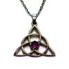 Moon Maiden Jewelry Celtic Triquetra Tinity Knot Silver Pendant Light Purple Stone view 1