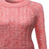 Awesome21 Crew Neck Cable Knit Sweater Coral White Size L view 3