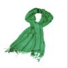 Sakkas Large Soft Silky Pashmina Shawl Wrap Scarf in Solid Colors - Bright Green view 3
