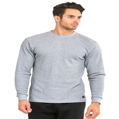 Knocker Men's Mid Weight Waffle Thermal Shirt (M, Heather Grey)