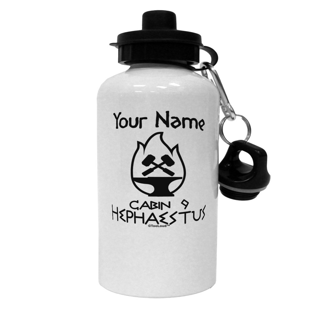 TOOLOUD Personalized Cabin 9 Hephaestus Aluminum 600ml Water Bottle - White
