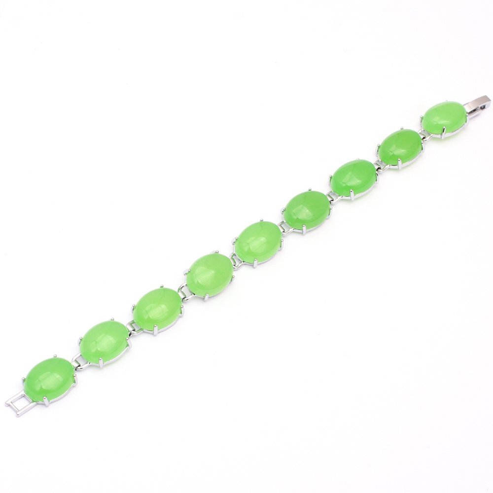 JOE FOREMAN Fashion Jade Woman's Bracelet Green 12x16mm 7 Inchese