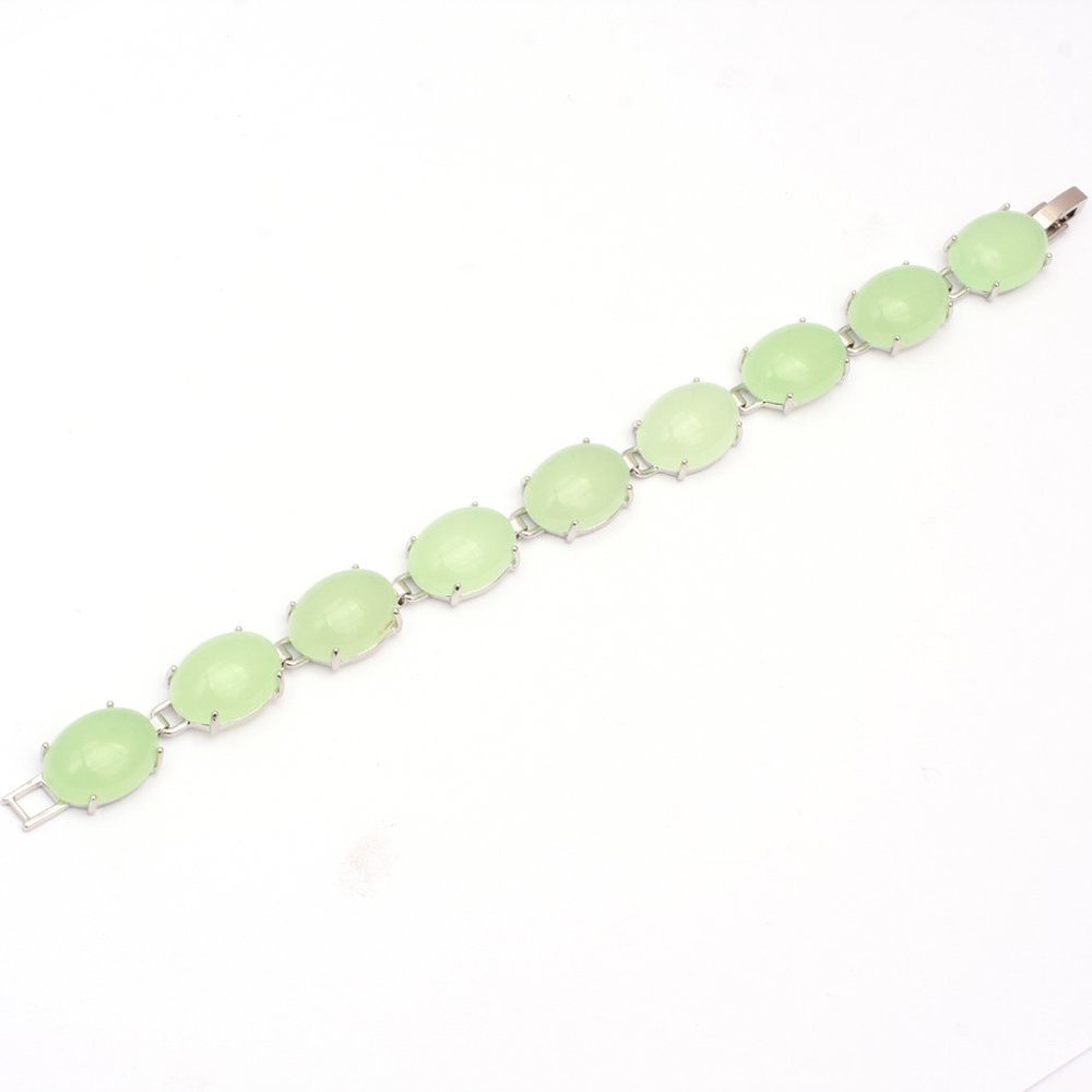 JOE FOREMAN Fashion Jade Woman's Bracelet Light Green 12x16mm 7 Inchese