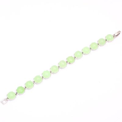 JOE FOREMAN Fashion Jade Woman's Bracelet Light Green 10mm 7 Inchese