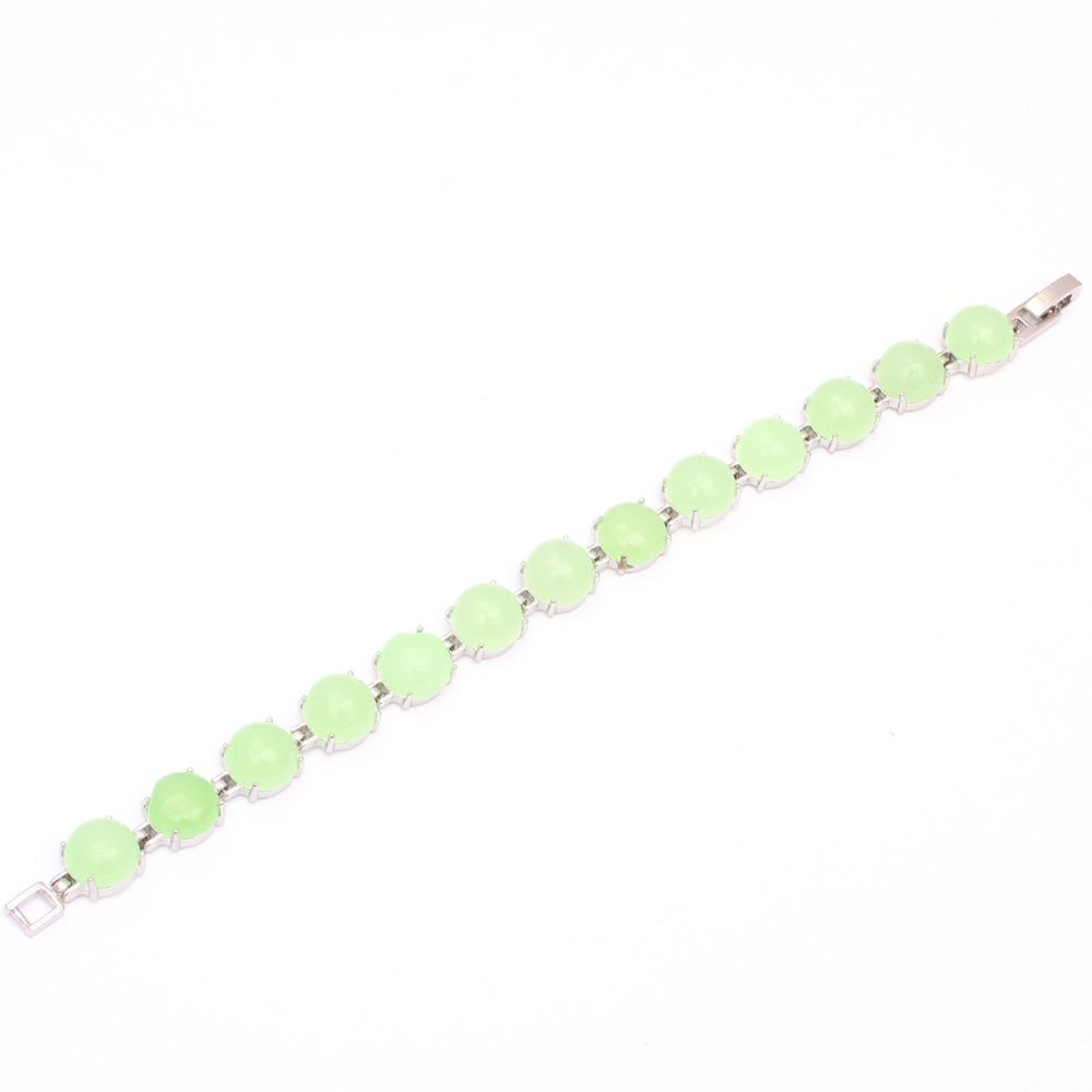 JOE FOREMAN Fashion Jade Woman's Bracelet Light Green 10mm 7 Inchese