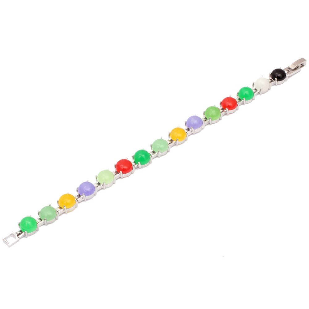 JOE FOREMAN Fashion Jade Woman's Bracelet Mixed Color 8mm 7 Inchese